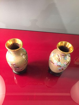 Chinese Cloisonné Vases in Enamel and Gild, 1920-HQI-1335905