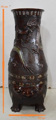 Chinese Copper Cloisonné Vase, Late 19th Century-RVK-849483