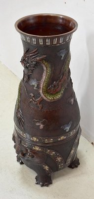 Chinese Copper Cloisonné Vase, Late 19th Century-RVK-849483