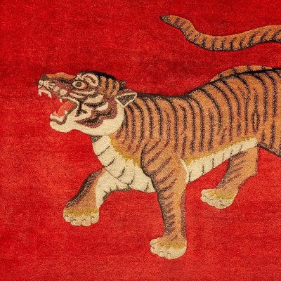 Chinese Export Hand Knotted Wool Pao Tou Tiger Rug, 1900-WM-1274635