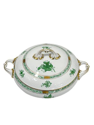 Chinese Green Bouquet Apponyi Tureen with Handles in Porcelain-UCH-1224423