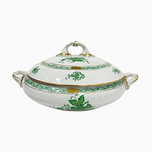 Chinese Green Bouquet Apponyi Tureen with Handles in Porcelain-UCH-1224423