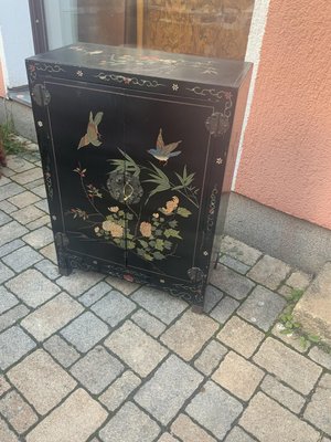 Chinese Half Cabinet in Black Lacquer, 1920-NYZ-2027875