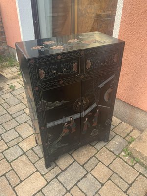 Chinese Half Cabinet in Black Lacquer, 1920a-NYZ-2027873