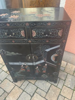 Chinese Half Cabinet in Black Lacquer, 1920a-NYZ-2027873