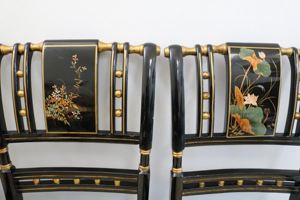 Chinese Hand-Painted Sanding Varnish Chairs, Set of 6-VLZ-1056793