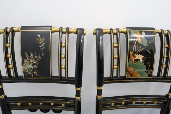 Chinese Hand-Painted Sanding Varnish Chairs, Set of 6-VLZ-1056793