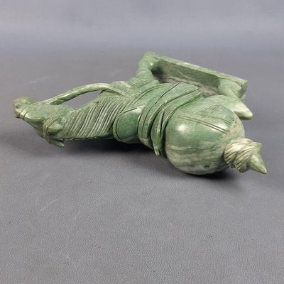 Chinese Jade Horse Sculpture on Wooden Base, 20th Century-PWG-2036746