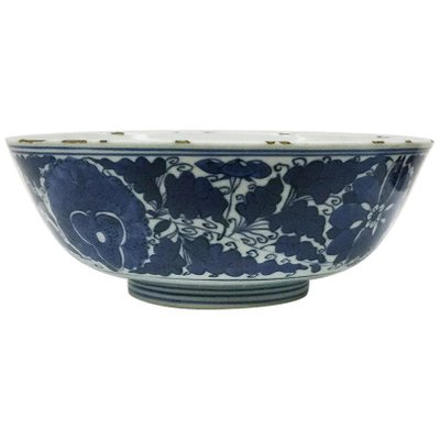 Chinese Kangxi Blue and White Porcelain Bowl Decorated with Lotus Vines-UCH-1224922