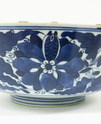 Chinese Kangxi Blue and White Porcelain Bowl Decorated with Lotus Vines-UCH-1224922