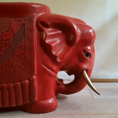 Chinese Lacquered Elephant, 1970s-SJU-1452956