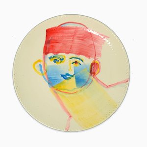 Chinese Man - Original Hand-made Flat Ceramic Dish by A. Kurakina - 2019 2019-ZCI-758699