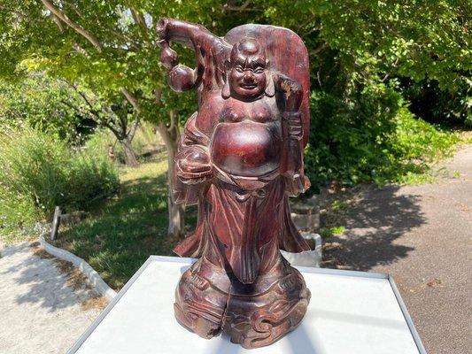 Chinese Patinated Wooden Buddha Sculpture-UR-1326501