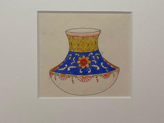 Chinese Porcelain Vase, Late 19th-Century, Ink and Watercolor-ZCI-829430