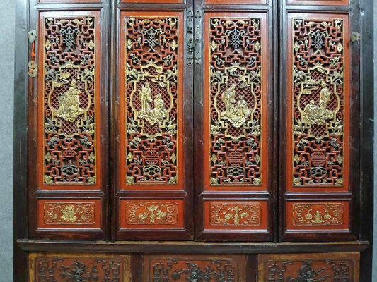 Chinese Red Lacquer Cabinet, Late 19th Century-MWB-2021603