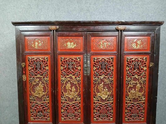 Chinese Red Lacquer Cabinet, Late 19th Century-MWB-2021603