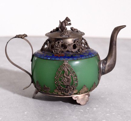 Chinese Republic Teapot in Jade and Tin-SA-636410