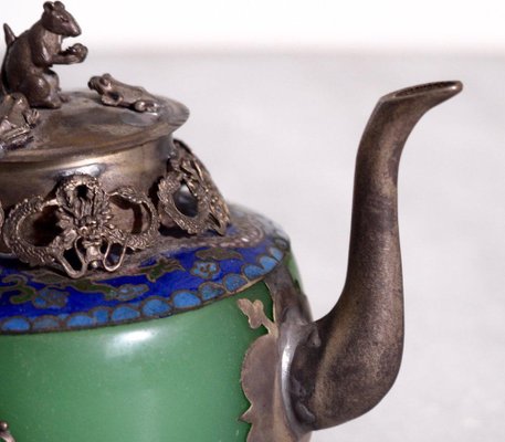 Chinese Republic Teapot in Jade and Tin-SA-636410