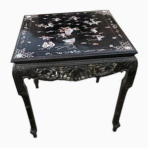 Chinese Side Table in Black Lacquered Wood, 1950s-OXJ-834113