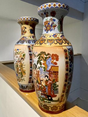 Chinese Vases Depicting Meeting in the Garden, Set of 2-OPE-987930