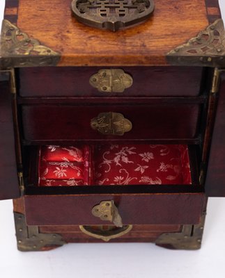 Chinese Walnut Jewelry Box, 1960s-GCG-1016563