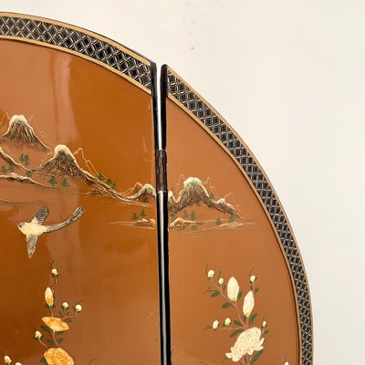 Chinoiserie and Black Lacquer Four-Panel Folding Screen Room Divider, 1930s-FB-1405259