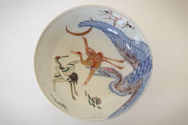 Chinoiserie Bowls with Cranes, Set of 2-AOI-1442437