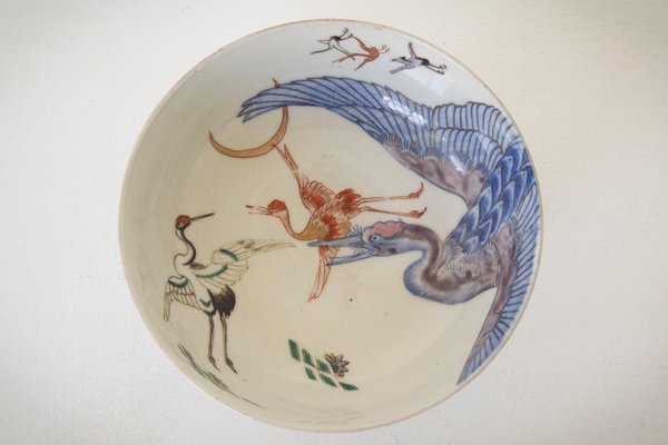 Chinoiserie Bowls with Cranes, Set of 2-AOI-1442437