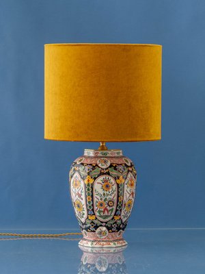 Chinoiserie Hexagonal Table Lamp by Royal Tichelaar Makkum for Delft, 1940s-TJZ-2023422