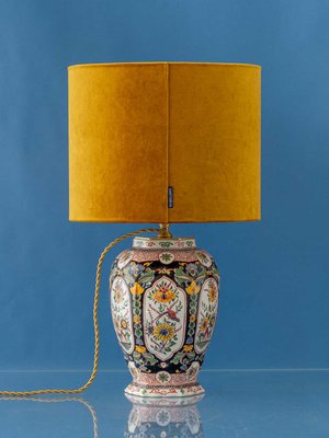 Chinoiserie Hexagonal Table Lamp by Royal Tichelaar Makkum for Delft, 1940s-TJZ-2023422