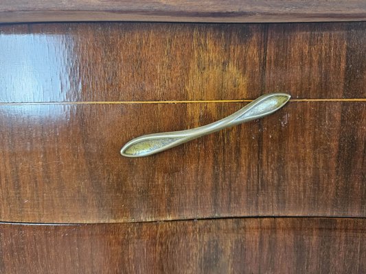 Chippendale Chest of Drawers in Walnut and Maple with Brass Handles, 1930-ZUW-2022691