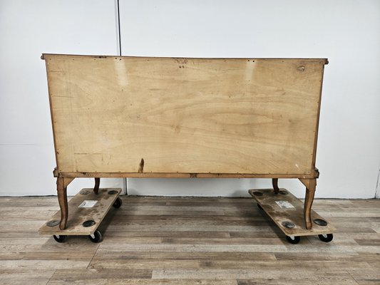 Chippendale Chest of Drawers in Walnut and Maple with Brass Handles, 1930-ZUW-2022691