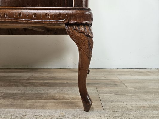 Chippendale Chest of Drawers in Walnut and Maple with Brass Handles, 1930-ZUW-2022691