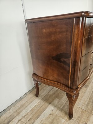 Chippendale Chest of Drawers in Walnut and Maple with Brass Handles, 1930-ZUW-2022691