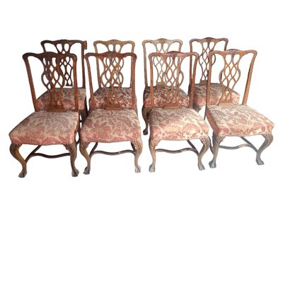 Chippendale Dining Chairs in Mahogany, 19th Century, Set of 8-TCS-1821152