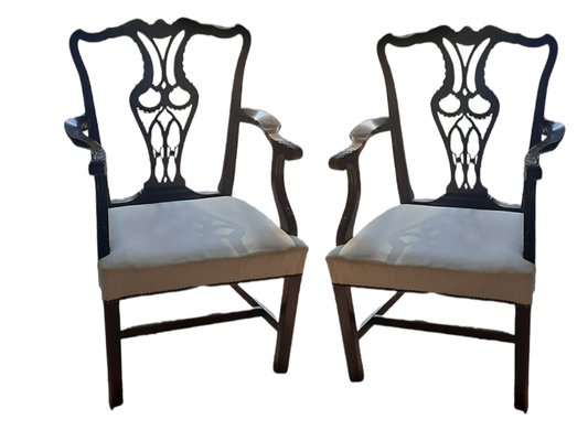 Chippendale Mahogany Armchairs, Set of 2-TCS-1347553