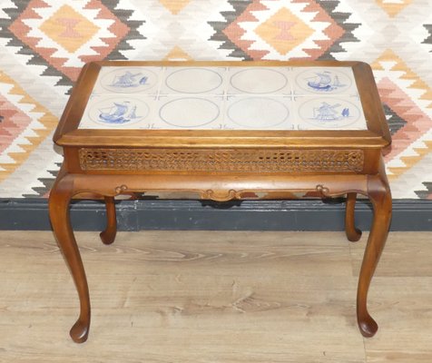 Chippendale Style Side Table in Tiles & Braid, 1960s-AFE-1326063