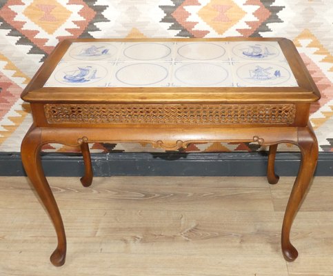 Chippendale Style Side Table in Tiles & Braid, 1960s-AFE-1326063