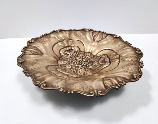 Chiseled and Embossed Cast Bronze Centerpiece / Bowl, Italy, 1930s-JPQ-2024772