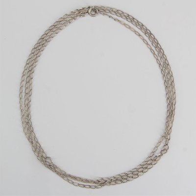 Chiseled Silver Long Chain Necklace, 1900s-OLU-1099178