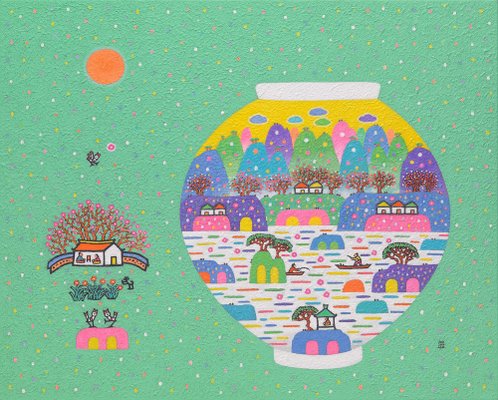 Cho Mun-Hyun, Moon Jar-Coexistence, 2021, Acrylic on Paper-CHG-1357638