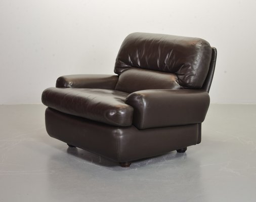 Chocolate Brown Leather Chairs, Belgium, 1970s, Set of 2-IXC-1429014