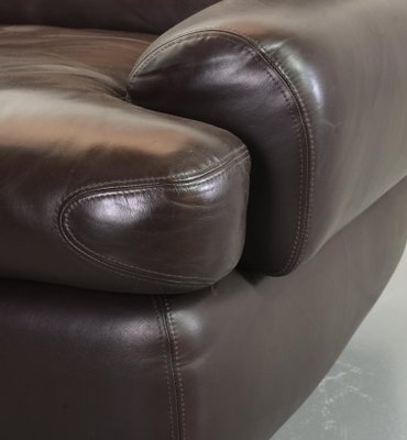 Chocolate Brown Leather Chairs, Belgium, 1970s, Set of 2-IXC-1429014