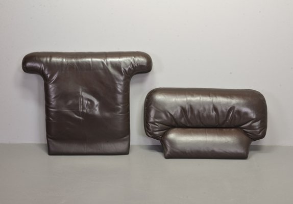 Chocolate Brown Leather Chairs, Belgium, 1970s, Set of 2-IXC-1429014