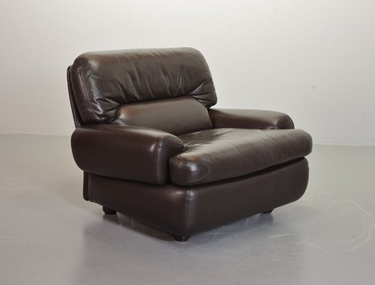 Chocolate Brown Leather Chairs, Belgium, 1970s, Set of 2-IXC-1429014