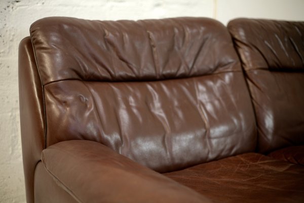 Chocolate Leather Sofa from De Sede, Switzerland, 1970s-MAO-1313291