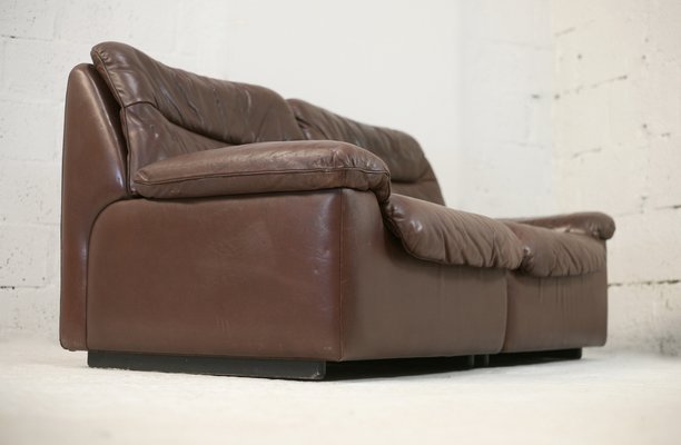 Chocolate Leather Sofa from De Sede, Switzerland, 1970s-MAO-1313291