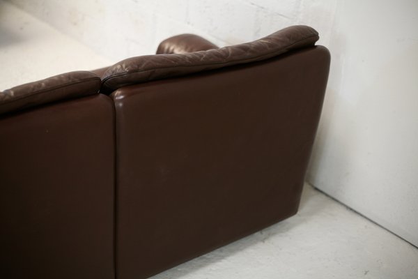 Chocolate Leather Sofa from De Sede, Switzerland, 1970s-MAO-1313291