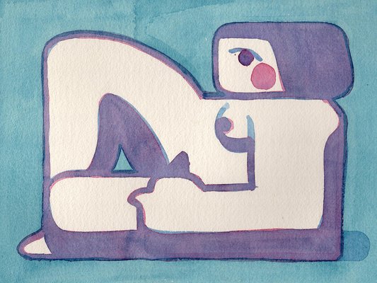 Christian Frederiksen, Cool and Reclined, 2023, Watercolor on Paper-CHG-2037493