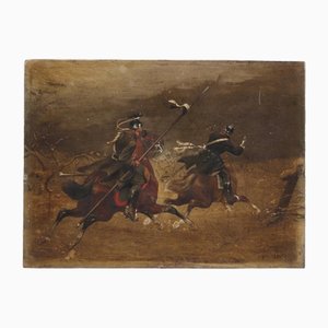 Christian Sell, German Military Scene, Painting on Panel, 19th Century-RIK-1765768